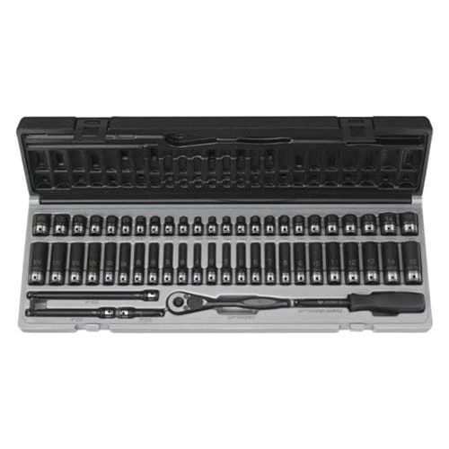 Grey Pneumatic 59 Piece 1/4 "Drive DUO-SOCKET 6-Point Standard & Deep Length Socket Set (SAE & Metric) 89653CRD 3 Grey Pneumatic 59 Piece 1/4 "Drive DUO-SOCKET 6-Point Standard & Deep Length Socket Set (SAE & Metric) 89653CRD - Image 3