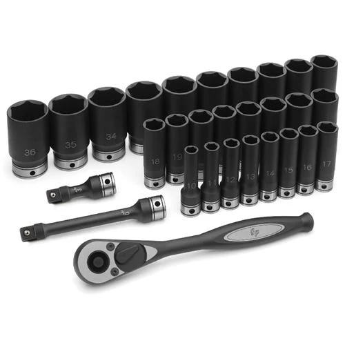 Grey Pneumatic 29 Piece 1/2" Drive Metric 6 Point Deep Duo-Socket Set 82629MD 2 Grey Pneumatic 29 Piece 1/2" Drive Metric 6 Point Deep Duo-Socket Set 82629MD - Image 2