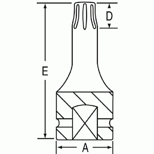 Grey Pneumatic 3/8" Drive x T40 Star 6 Length Impact Socket 11406T 2 Grey Pneumatic 3/8" Drive x T40 Star 6 Length Impact Socket 11406T - Image 2