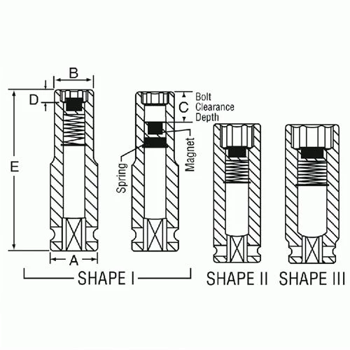 Grey Pneumatic 12 Piece 1/2" Drive 6-Point Deep Length Magnetic Impact Socket Set (Metric) 1512MDG 3 Grey Pneumatic 12 Piece 1/2" Drive 6-Point Deep Length Magnetic Impact Socket Set (Metric) 1512MDG - Image 3