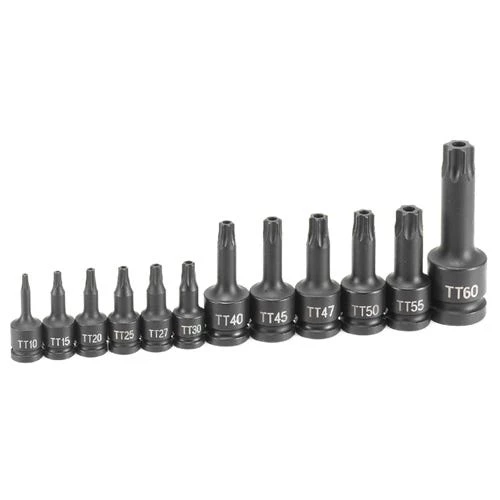 Grey Pneumatic 12 Piece 1/4" & 3/8" & 1/2" Drive Tamper Proof Impact Socket Set 1235TT 2 Grey Pneumatic 12 Piece 1/4" & 3/8" & 1/2" Drive Tamper Proof Impact Socket Set 1235TT - Image 2