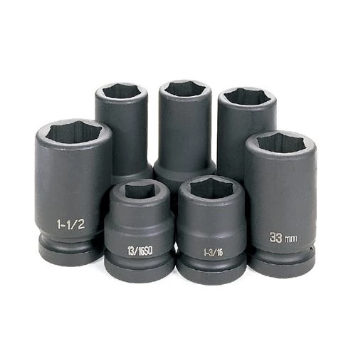 Grey Pneumatic 7 Piece 1" Drive 6-Point Standard & Deep Length Impact Socket Set (SAE & Metric) 9007 3 Grey Pneumatic 7 Piece 1" Drive 6-Point Standard & Deep Length Impact Socket Set (SAE & Metric) 9007 - Image 3