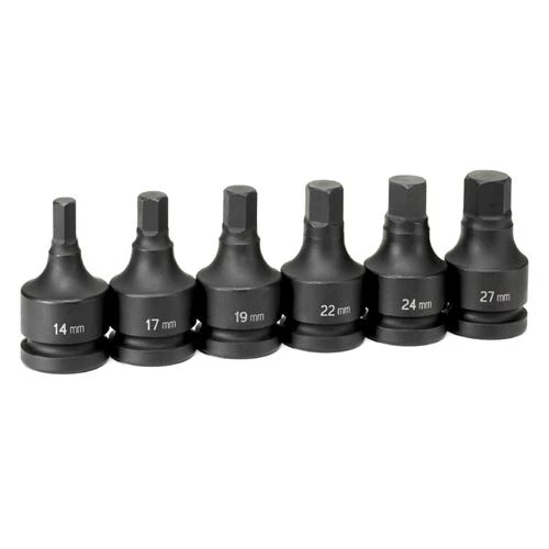 Grey Pneumatic 6 Piece 1 Drive Hex Standard Length Impact Socket Set (Metric) 9196MH 2 Grey Pneumatic 6 Piece 1 Drive Hex Standard Length Impact Socket Set (Metric) 9196MH - Image 2