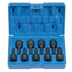 Grey Pneumatic 9 Piece 3/8" Drive Star Standard Length Impact Socket Set 1200T
