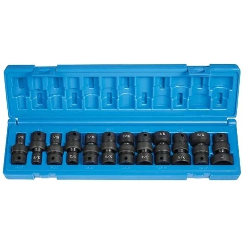 Grey Pneumatic 12 Piece 3/8" Drive 6-Point Standard Length Impact Socket Set (SAE) 1212U 1 Grey Pneumatic 12 Piece 3/8" Drive 6-Point Standard Length Impact Socket Set (SAE) 1212U