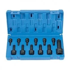 Grey Pneumatic 12 Piece 1/4" & 3/8" & 1/2" Drive Tamper Proof Impact Socket Set 1235TT