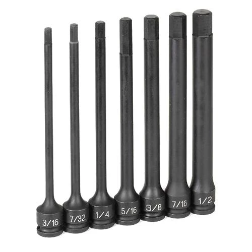 Grey Pneumatic 3/8" Drive 6" Length Impact Hex Drivers Set 1267H 1 Grey Pneumatic 3/8" Drive 6" Length Impact Hex Drivers Set 1267H