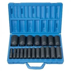 Grey Pneumatic 19 Piece 1/2" Drive Deep Length Impact Set (SAE) 1319D