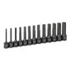 Grey Pneumatic 13 Piece 1/2 Drive Hex 4" Length Impact Socket Set (Metric) 1343MH