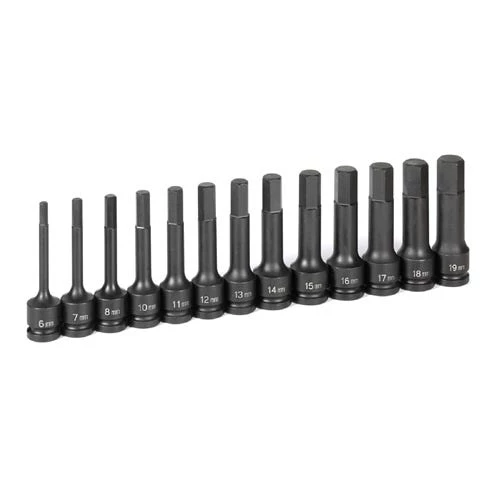 Grey Pneumatic 13 Piece 1/2 Drive Hex 4" Length Impact Socket Set (Metric) 1343MH 1 Grey Pneumatic 13 Piece 1/2 Drive Hex 4" Length Impact Socket Set (Metric) 1343MH