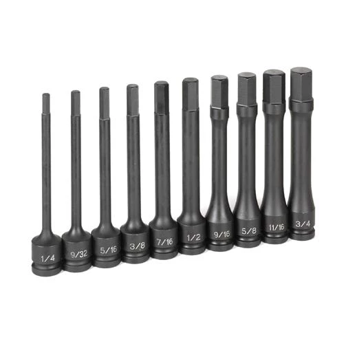 Grey Pneumatic 10 Piece 1/2' Drive x 5/8 Hex 6" Length Impact Socket Set (SAE) 1360H 1 Grey Pneumatic 10 Piece 1/2' Drive x 5/8 Hex 6" Length Impact Socket Set (SAE) 1360H