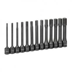 Grey Pneumatic 13 Piece 1/2 Drive Hex 6" Length Impact Socket Set (Metric) 1363MH
