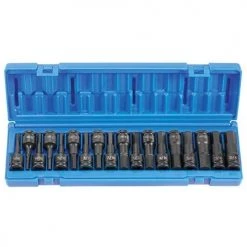 Grey Pneumatic 18 Piece 1/2" Drive Standard Hex Impact Socket Set (SAE & Metric) 1598HC