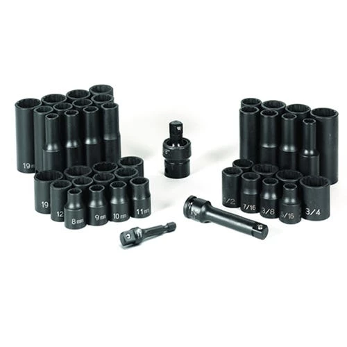 Grey Pneumatic 43 Piece 3/8" Drive 12 Point Impact Socket Set (SAE & Metric) 1643RD 1 Grey Pneumatic 43 Piece 3/8" Drive 12 Point Impact Socket Set (SAE & Metric) 1643RD