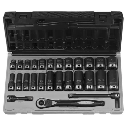 Grey Pneumatic 27 Piece 3/8" Drive 6-Point Standard & Deep Length DUO-Socket Set (SAE) 81627RD 1 Grey Pneumatic 27 Piece 3/8" Drive 6-Point Standard & Deep Length DUO-Socket Set (SAE) 81627RD
