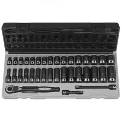 Grey Pneumatic 35 Piece 3/8" Drive Metric 6 Point Standard & Deep Duo Socket Set 81635MRD