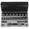 Grey Pneumatic 22 Piece 1/2" Drive 6-Point Standard DUO-Socket Set (SAE) 82622