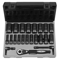 Grey Pneumatic 22 Piece 1/2" Drive 6-Point Deep Length DUO-Socket Set (SAE) 82622D