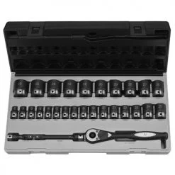 Grey Pneumatic 29 Piece 1/2" Drive Metric 6 Point Standard Duo-Socket Set 82629M