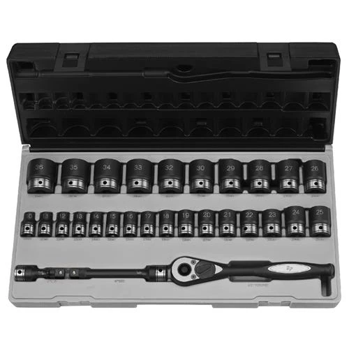 Grey Pneumatic 29 Piece 1/2" Drive Metric 6 Point Standard Duo-Socket Set 82629M 1 Grey Pneumatic 29 Piece 1/2" Drive Metric 6 Point Standard Duo-Socket Set 82629M