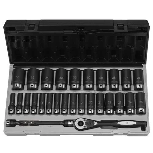 Grey Pneumatic 29 Piece 1/2" Drive Metric 6 Point Deep Duo-Socket Set 82629MD 1 Grey Pneumatic 29 Piece 1/2" Drive Metric 6 Point Deep Duo-Socket Set 82629MD
