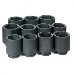 Grey Pneumatic 11 Piece 1" Drive 6-Point Deep Length Impact Socket Set (Metric) 9011MD