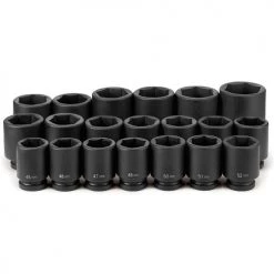 Grey Pneumatic 20 Piece 1" Drive 6-Point Deep Length Impact Socket Set (Metric) 9020MD