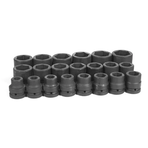 Grey Pneumatic 21 Piece 1 Drive 6-Point Standard Length Impact Socket Set (SAE) 9021 1 Grey Pneumatic 21 Piece 1 Drive 6-Point Standard Length Impact Socket Set (SAE) 9021