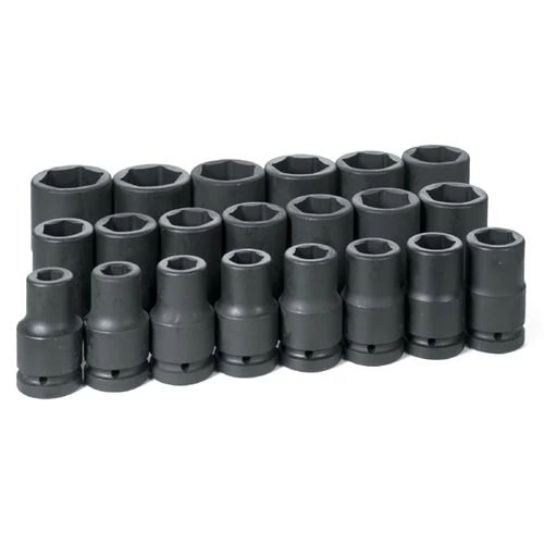 Grey Pneumatic 21 Piece 1 Drive 6-Point Deep Length Impact Socket Set (SAE) 9021D 1 Grey Pneumatic 21 Piece 1 Drive 6-Point Deep Length Impact Socket Set (SAE) 9021D
