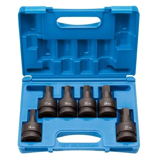 Grey Pneumatic 6 Piece 1 Drive Hex Standard Length Impact Socket Set (Metric) 9196MH 1 Grey Pneumatic 6 Piece 1 Drive Hex Standard Length Impact Socket Set (Metric) 9196MH