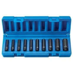 Grey Pneumatic 10 Piece 1/4" Surface Drive SAE 6 Point Deep Impact Socket Set 9710D