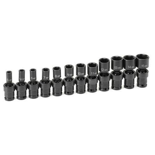 Grey Pneumatic 1/4' Drive Standard Length Universal Set (Metric) 9712UM 1 Grey Pneumatic 1/4' Drive Standard Length Universal Set (Metric) 9712UM